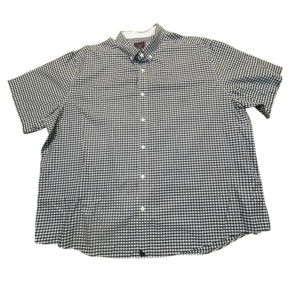 NEW UNTUCKit Mens XXXLC Blue Gingham Button Down Shirt‎ Short Sleeve Classic Fit